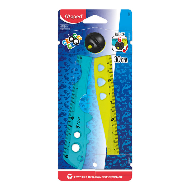 MAPED Croc Croc - Regla de Plástico Plegable 15-30 cm. Ideal Estuches