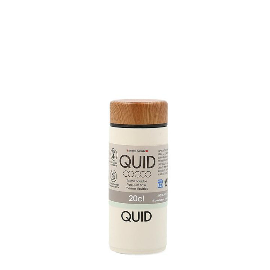 QUID COCCO - Termo para Café Pequeño de 0.2L en Acero Inoxidable. Blanco