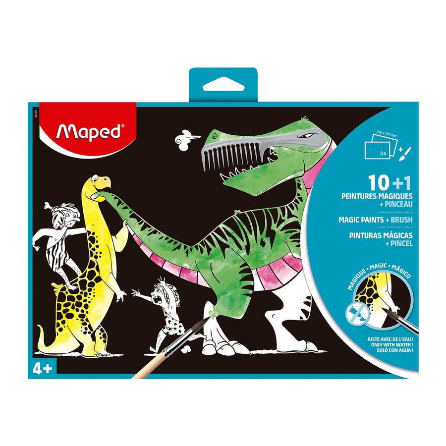 MAPED - Set de 10 Láminas Mágicas para Colorear con Agua. Incluye Pincel. Azul