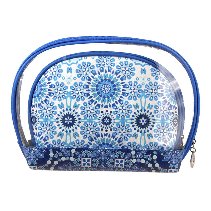 JAVIER - Set de 3 Neceseres Ovalados con Cierre de Cremallera, Colección Arabesque