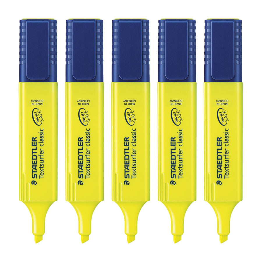 STAEDTLER - Set de 5 Marcadores Fluorescentes Textsurfer Classic 364. Amarillo