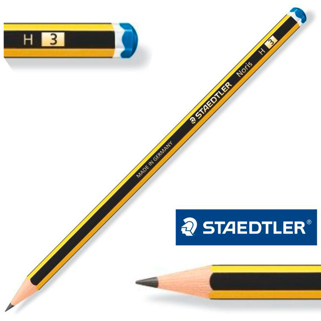 STAEDTLER - Set de 10 Lápices de Grafito Hexagonal 3H, Madera Certificada Etiqueta PECF