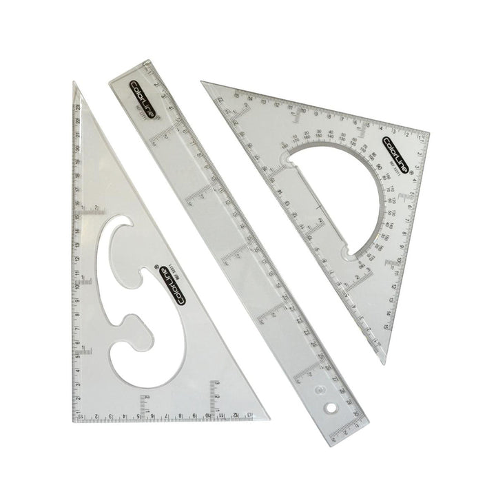 Office Box - Set de Geometría de 4 Piezas en Funda con Anillas. Surtido