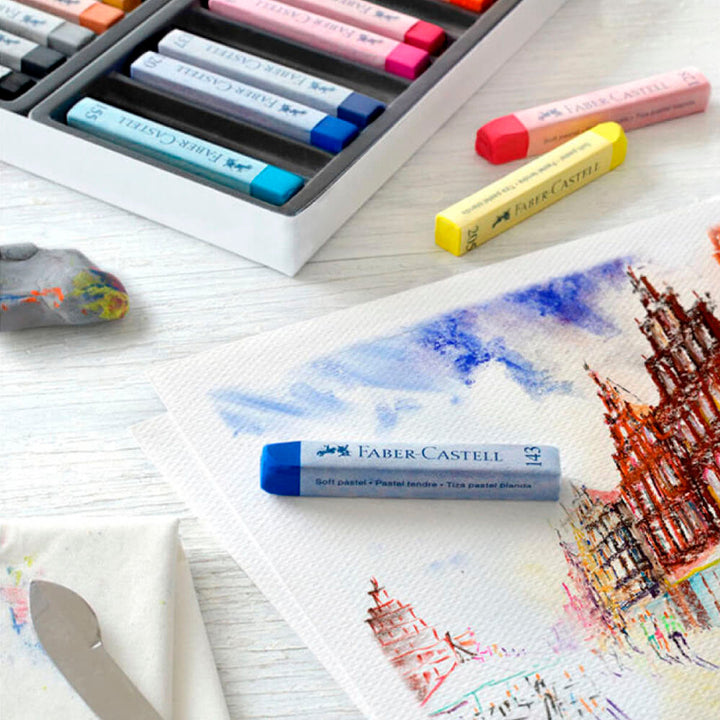 FABER CASTELL - Estuche con 12 Tizas Pastel Blandas