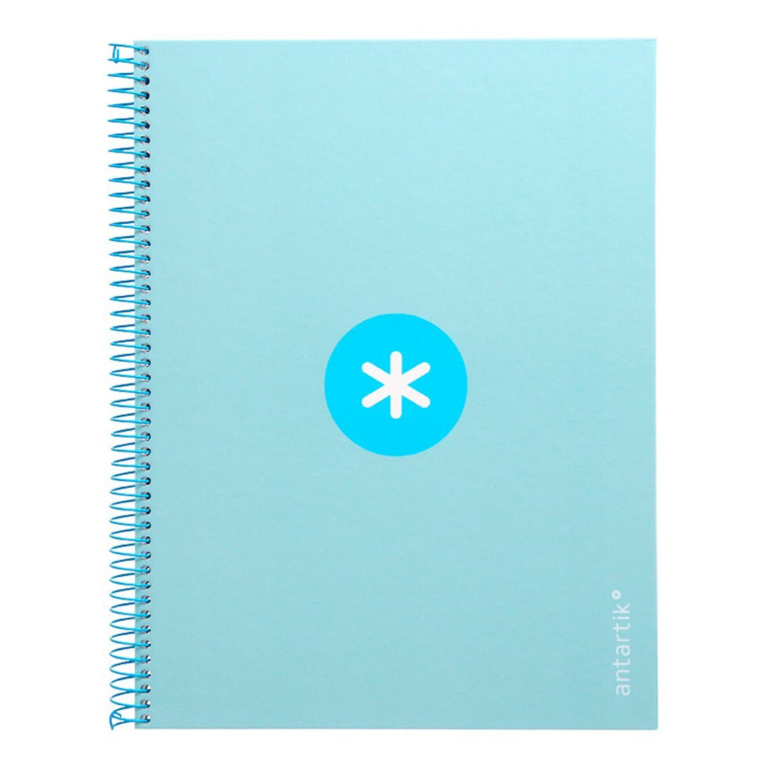 Antartik - Cuaderno Espiral A4 Micro Tapa Dura 80h 90gr Raya 5mm 1 Banda 4 Tal. Celeste