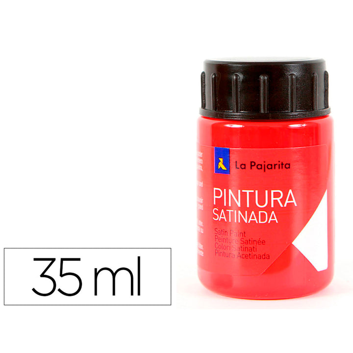 LA PAJARITA - Pintura Satinada a Base de Látex, Capacidad 35 ml, Color Bermellón