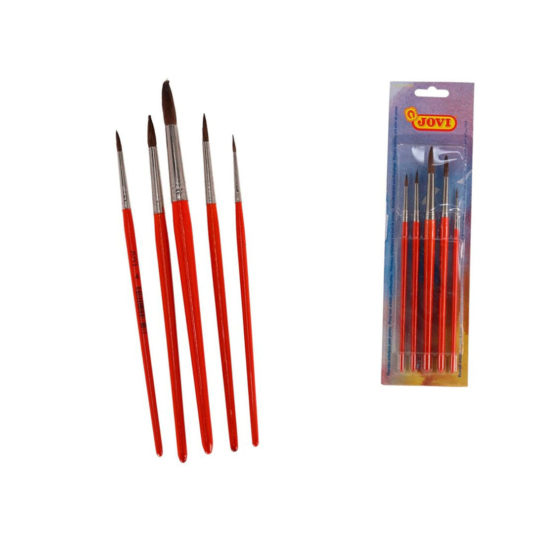 JOVI - Pinceles Escolares de Pelo de Pony, Color Naranja