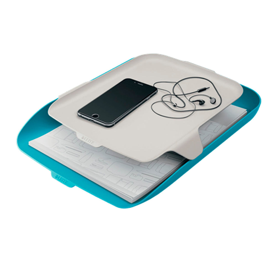 LEITZ Cosy - Bandeja Doble Para Cartas y Organizador de Sobremesa, Azul