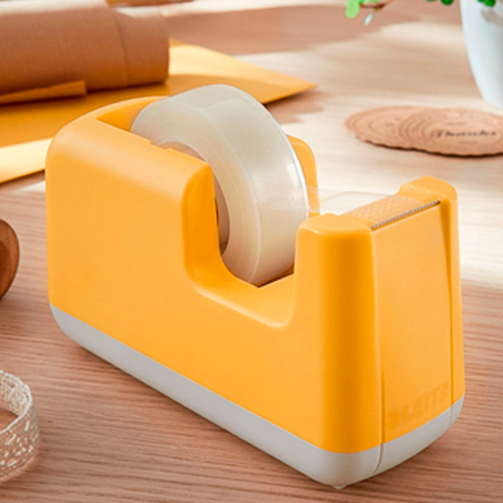 LEITZ - Portarrollos Sobremesa Cosy Para Cintas 33 m. Color Amarillo