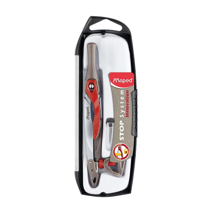 MAPED - Compás Stop System Innovation con Adaptador Universal y Sistema de Bloqueo