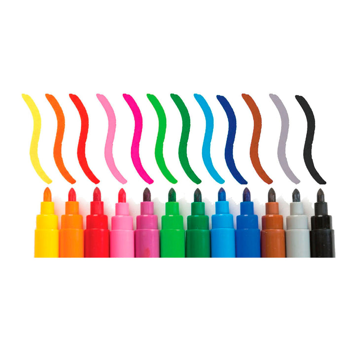 ALPINO Coloring - Estuche 24 Rotuladores para Niños de Colores Brillantes y Súper Lavables