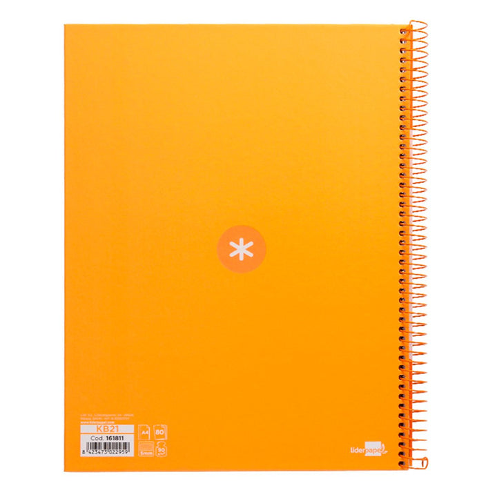 Antartik - Libreta Rayada A4 con Espiral y Tapa Dura. 1 Banda de Color. Mostaza