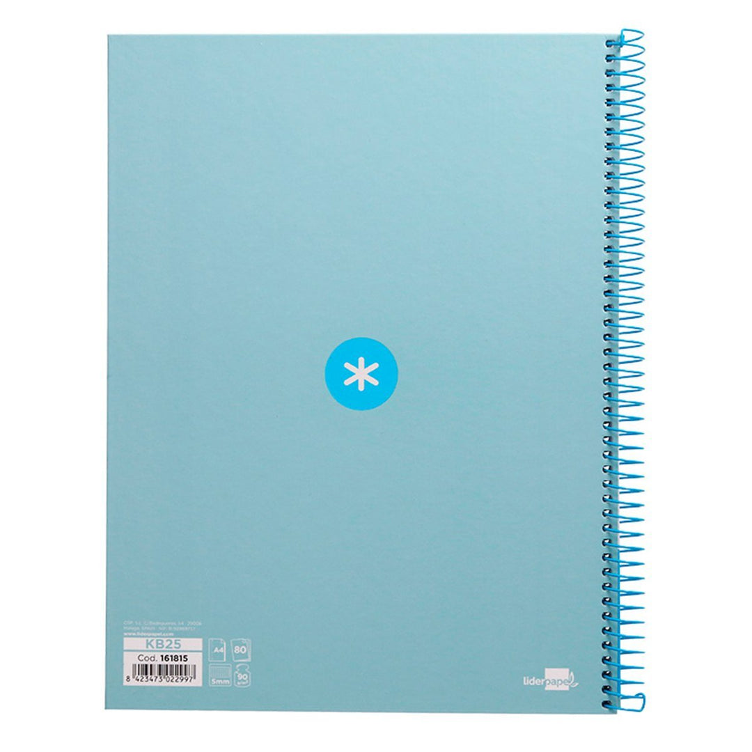 Antartik - Cuaderno Espiral A4 Micro Tapa Dura 80h 90gr Raya 5mm 1 Banda 4 Tal. Celeste