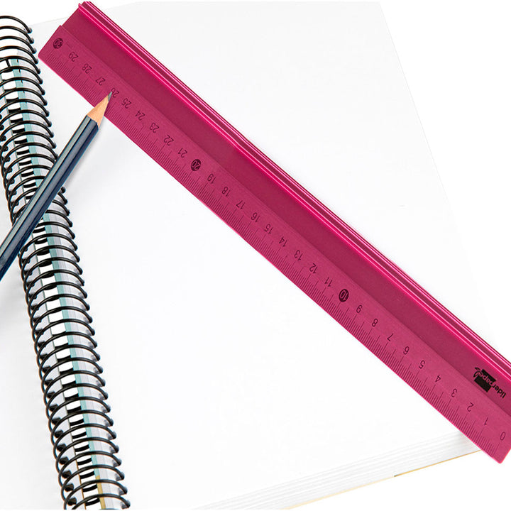 LIDERPAPEL RG19 - Regla 30 cm de Aluminio Colores Surtidos