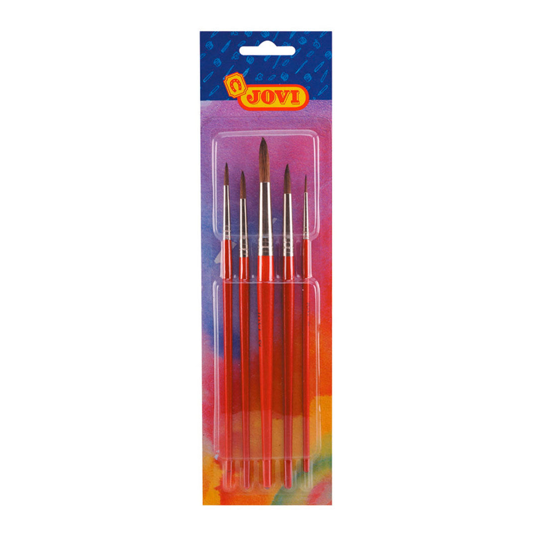 JOVI - Pinceles Escolares de Pelo de Pony, Color Naranja