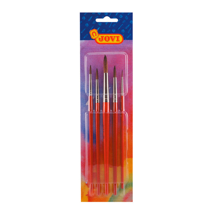 JOVI - Pinceles Escolares de Pelo de Pony, Color Naranja