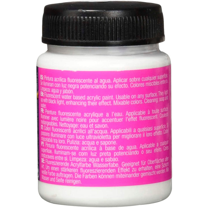 LA PAJARITA - Pintura Acrílica, Color Blanco Fluor F-00, Bote de 75 ml