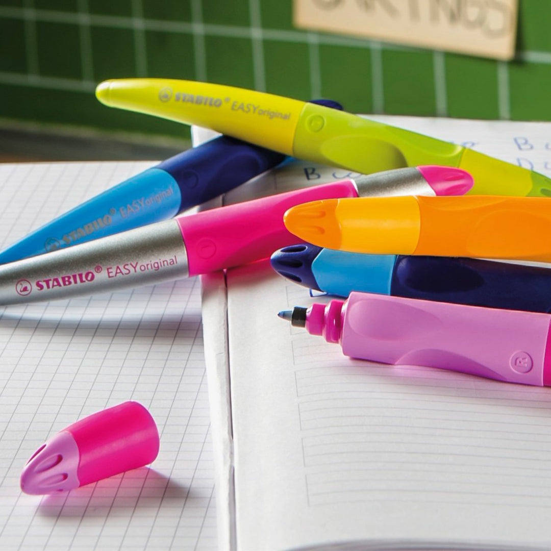 STABILO B-46834-3 - Bolígrafo Roller Ergonómico de Aprendizaje Diestros y Zurdos, Rosa