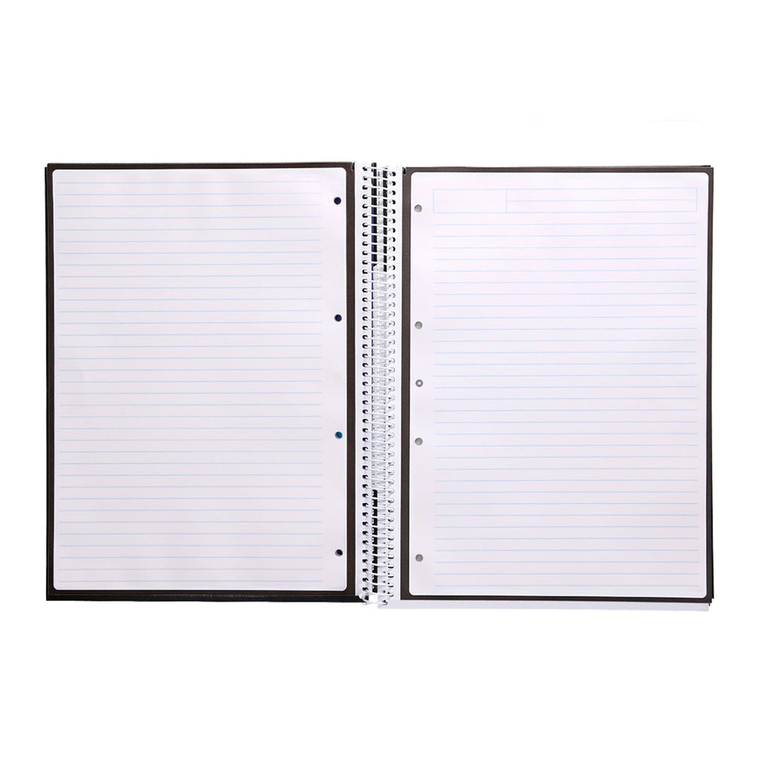Antartik - Libreta Rayada A4 con Espiral y Tapa Dura. 1 Banda de Color. Negro