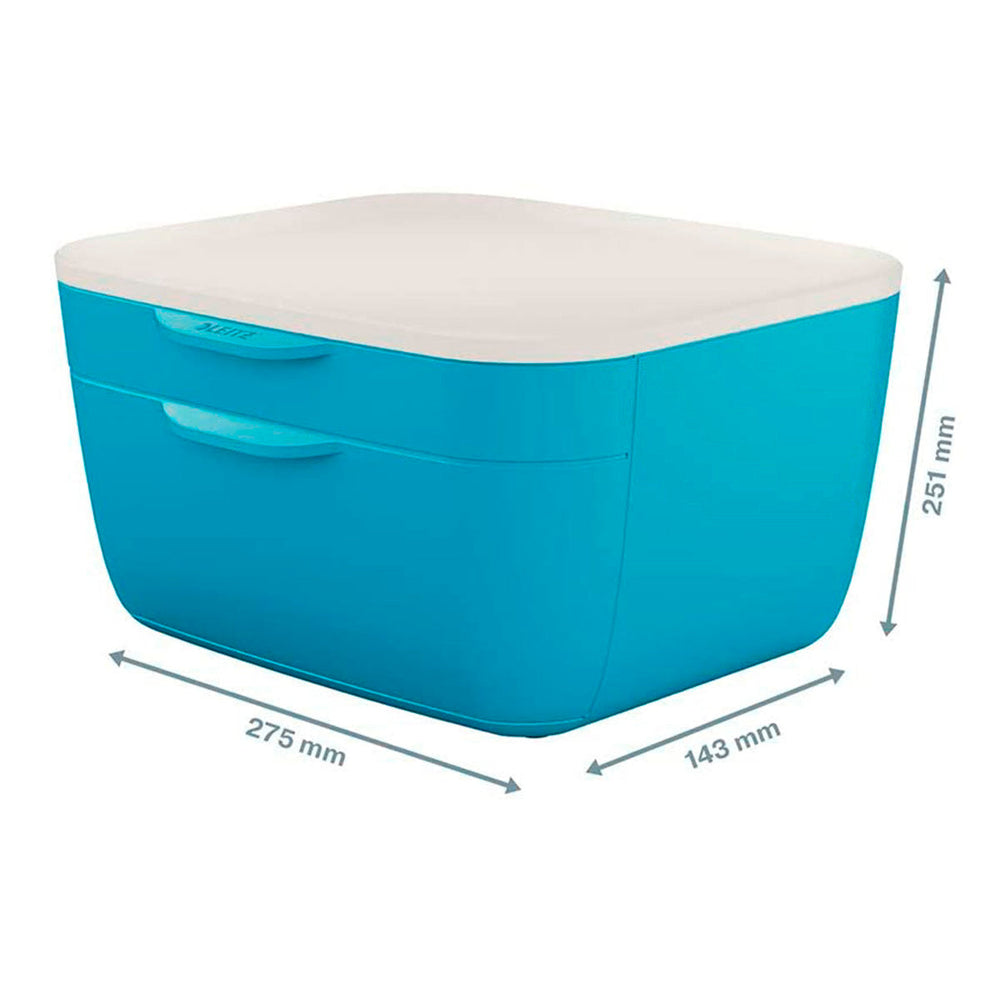 LEITZ Cosy - Cajonera de Sobremesa con 2 Compartimentos, Azul
