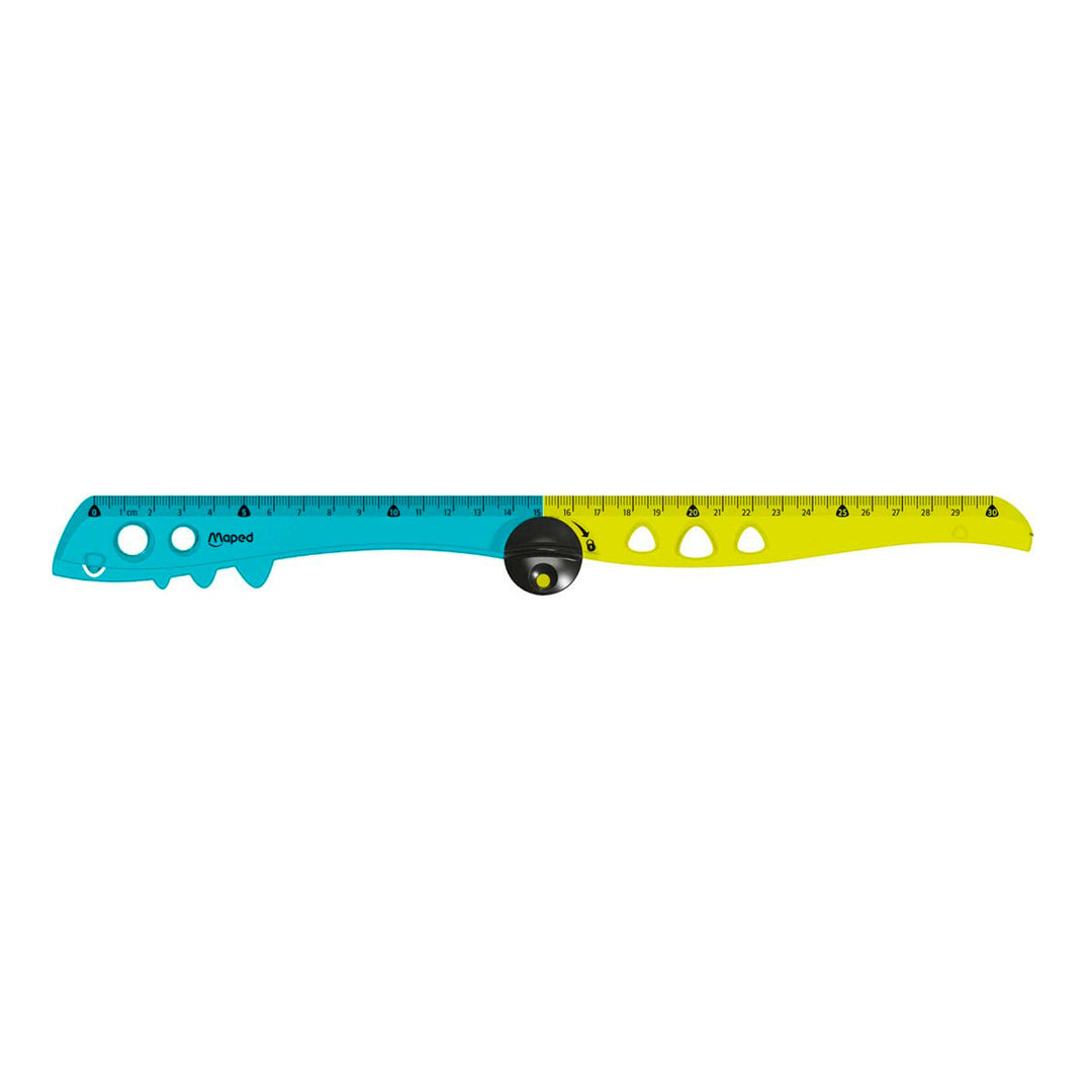 MAPED Croc Croc - Regla de Plástico Plegable 15-30 cm. Ideal Estuches