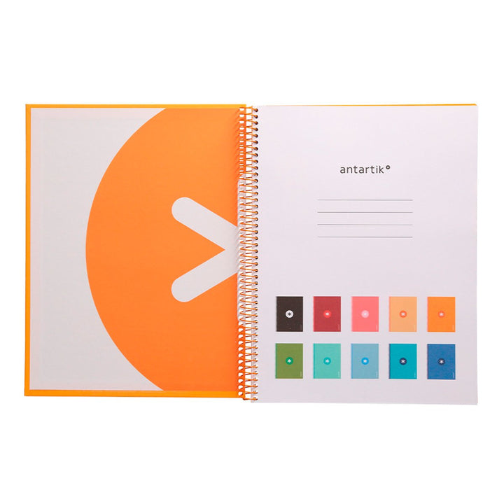 Antartik - Libreta Rayada A4 con Espiral y Tapa Dura. 1 Banda de Color. Mostaza