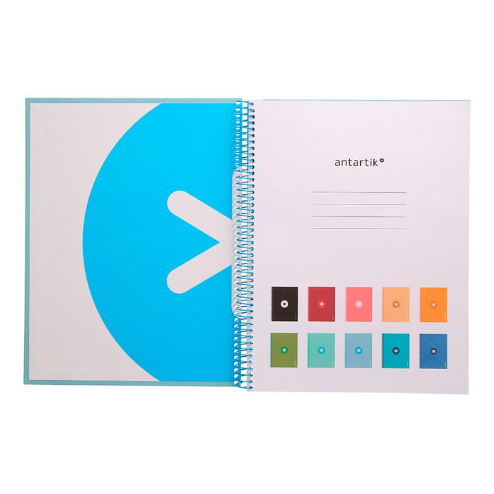 Antartik - Cuaderno Espiral A4 Micro Tapa Dura 80h 90gr Raya 5mm 1 Banda 4 Tal. Celeste
