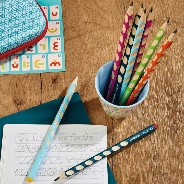 STABILO 322/HB - Lápiz de Grafito Triangular Ergonómico EASYgraph, Diestros