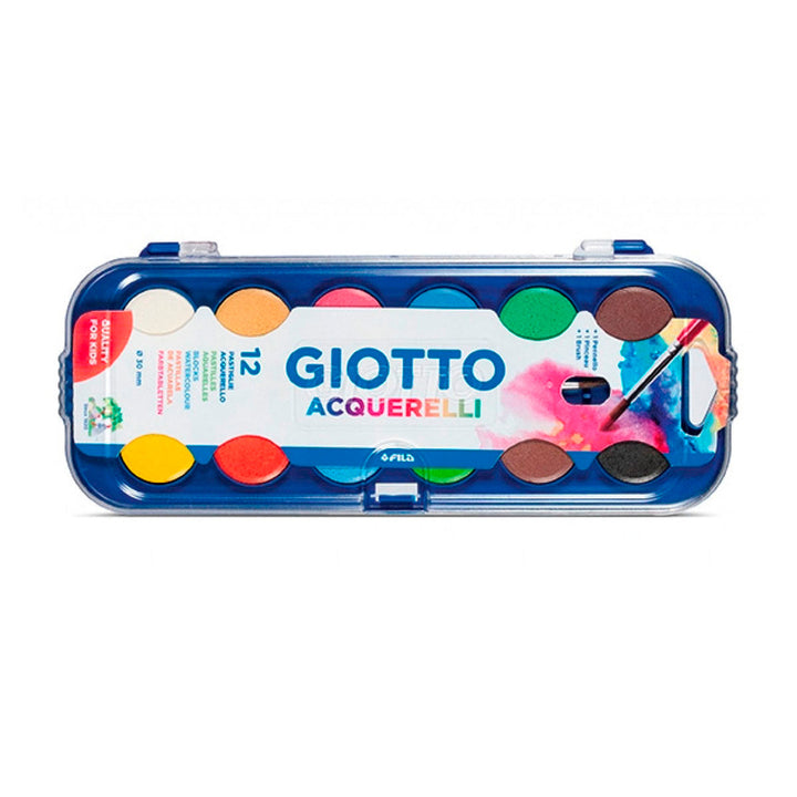 GIOTTO - Estuche de Acuarelas, 12 Colores Brillantes e Intensos 