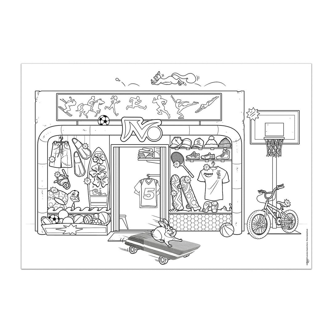 MAPED - Set de 15 Manteles Individuales para Colorear. Fucsia