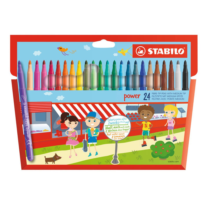 STABILO E280/24-01 - Estuche de 24 Rotuladores Escolares, Edición POWER