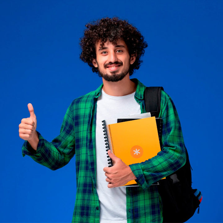 Antartik - Libreta Rayada A4 con Espiral y Tapa Dura. 1 Banda de Color. Mostaza