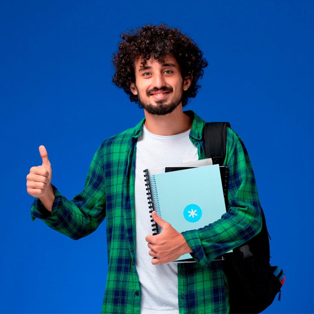 Antartik - Cuaderno Espiral A4 Micro Tapa Dura 80h 90gr Raya 5mm 1 Banda 4 Tal. Celeste