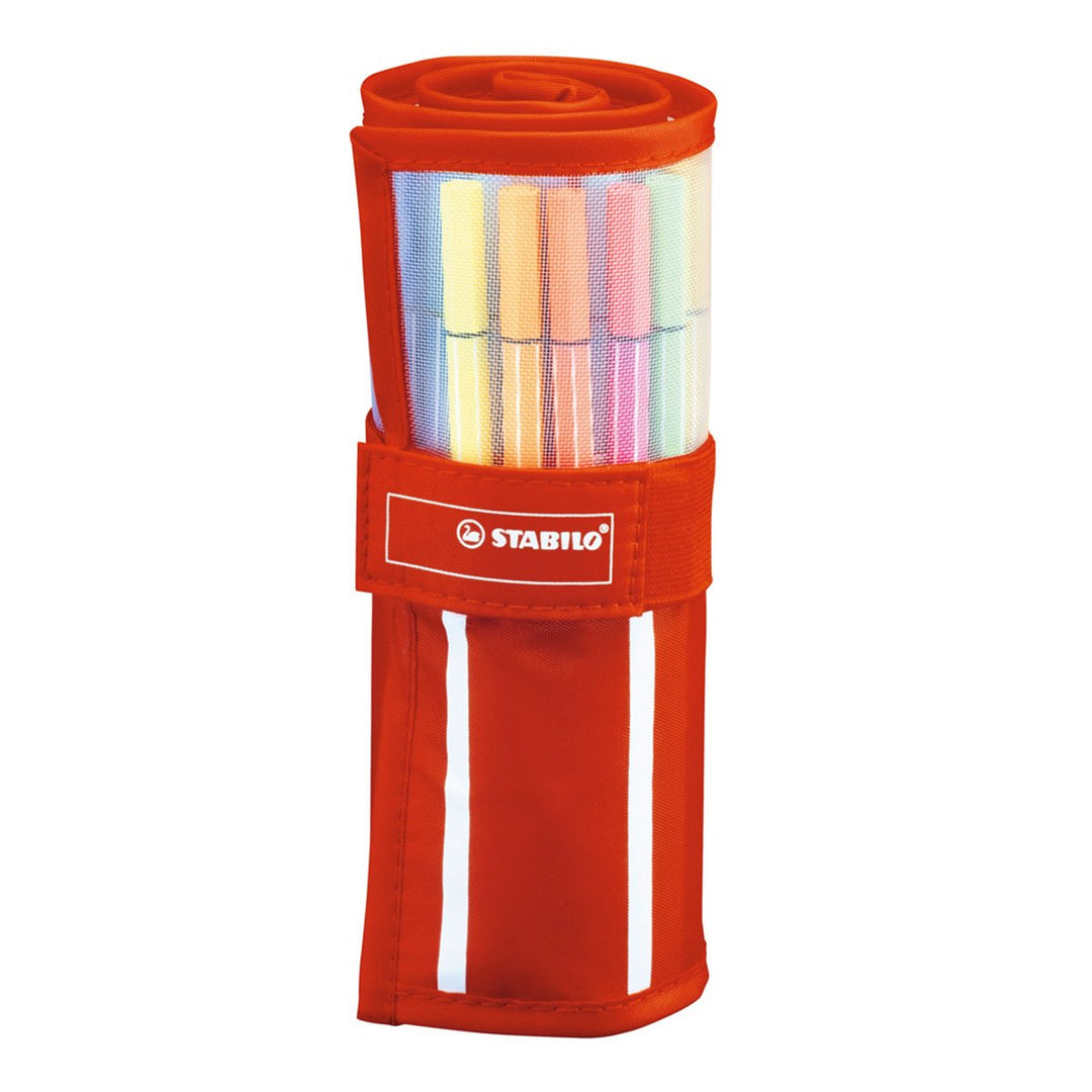 STABILO 6830-2 - Estuche de Tela Enrollable Rollerset con 30 Rotuladores Pen 68