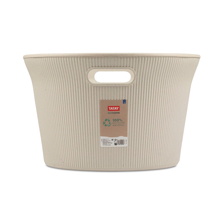 TATAY Ecohome - Cesto Ropa Limpia para Colada 35L con Asas. Beige