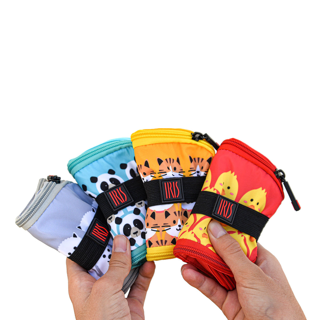 IRIS Zipper Roll Friends - Porta Bocadillos Infantil Plegable y Flexible con Cremallera. Cats