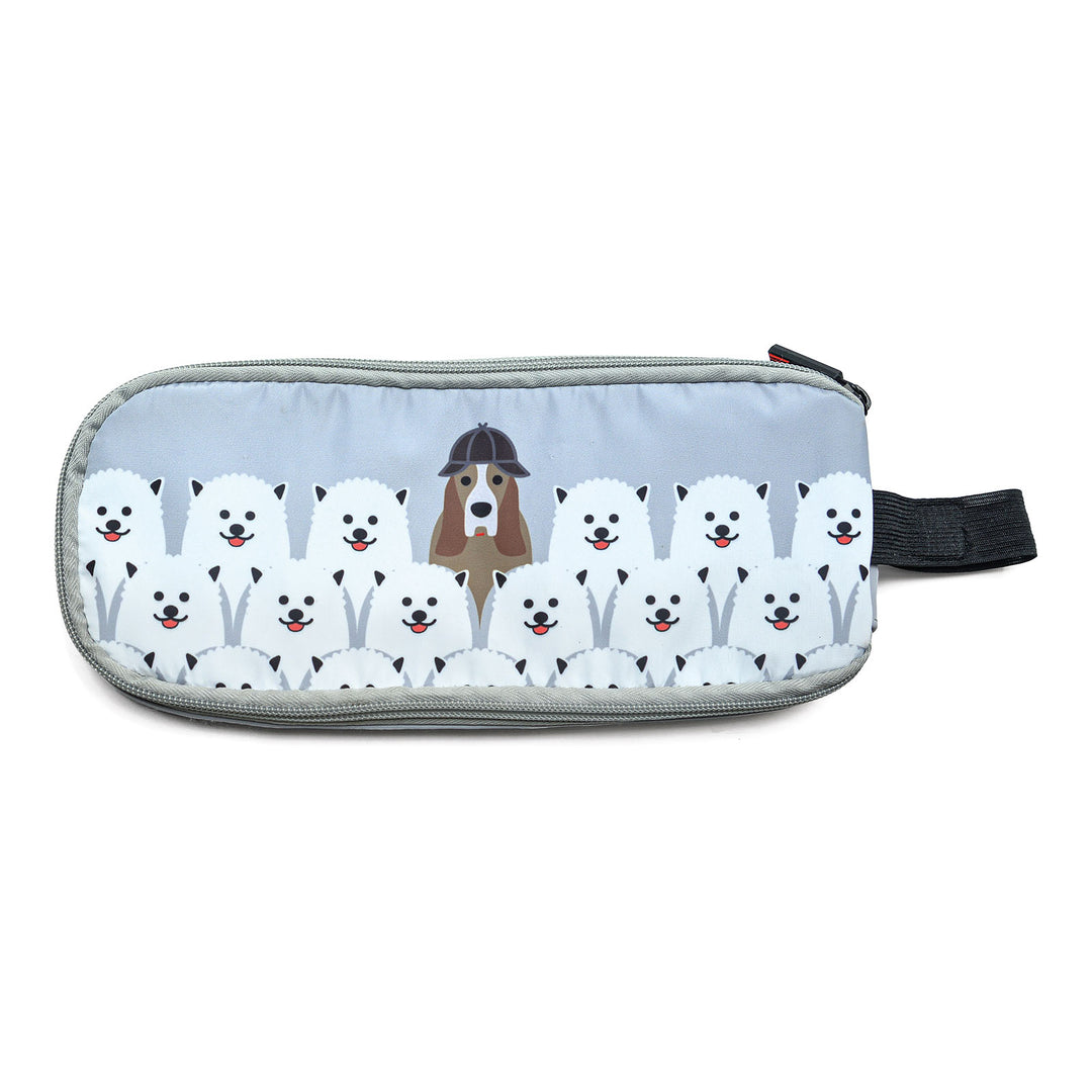 IRIS Zipper Roll Friends - Porta Bocadillos Infantil Plegable y Flexible con Cremallera. Dogs