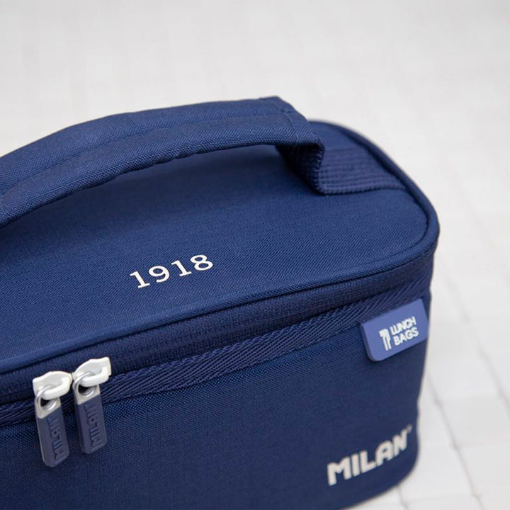 MILAN 1918 - Bolsa Isotérmica Porta Alimentos Pequeña con 1 Recipiente. Azul Oscuro