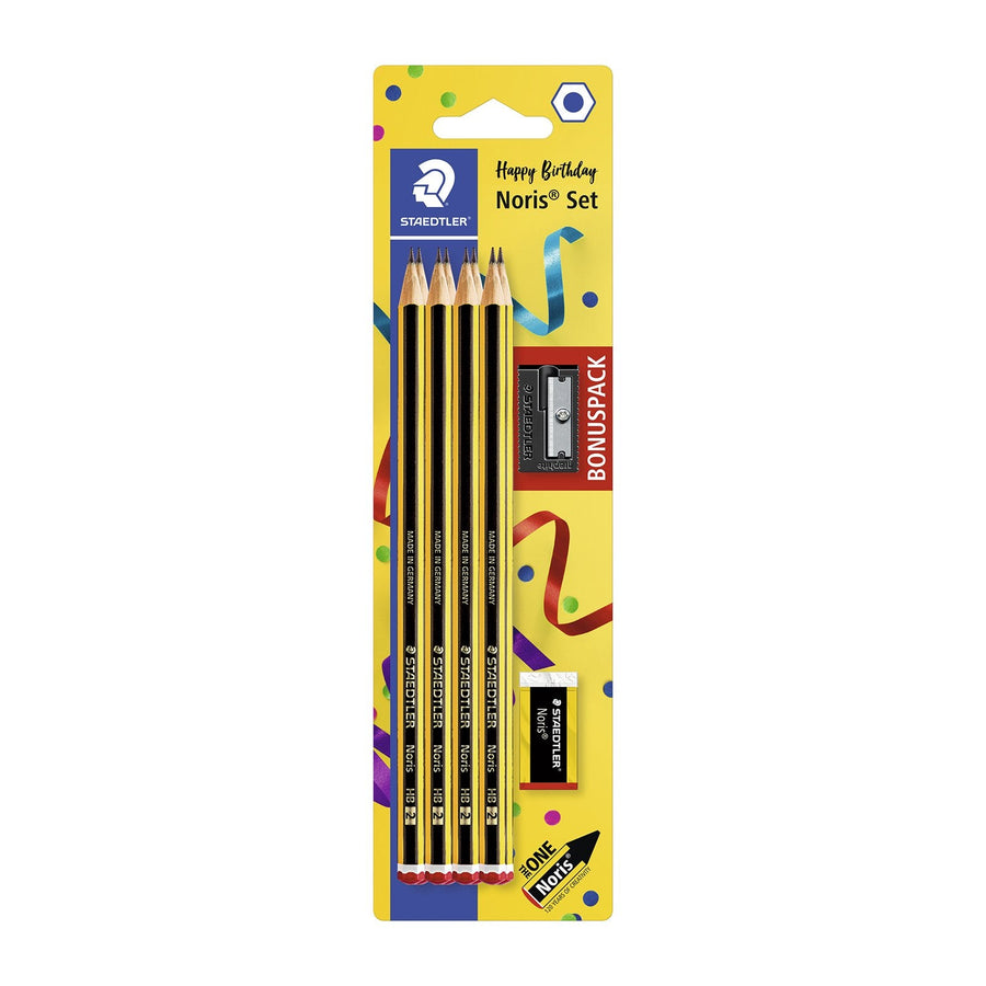 STAEDTLER 120 SBK8P1 - Set con 8 Lápices de Grafito 2HB, Goma de Borrar + Afilalápices