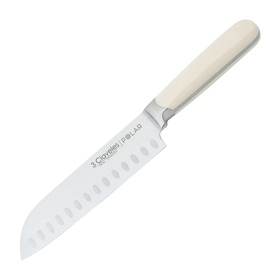 3 Claveles Polar - Cuchillo Santoku Profesional 17.5 cm Acero Forjado y Mango en ABS