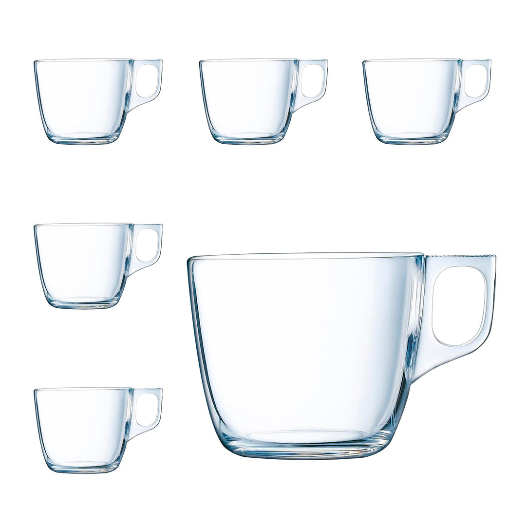 Luminarc Nuevo - Juego de 6 Tazas de Café de 22 cl en Vidrio Templado Extra Resistente