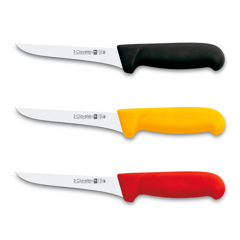 3 Claveles Proflex - Juego de 3 Cuchillos Profesionales Deshuesadores de 13 cm Microban