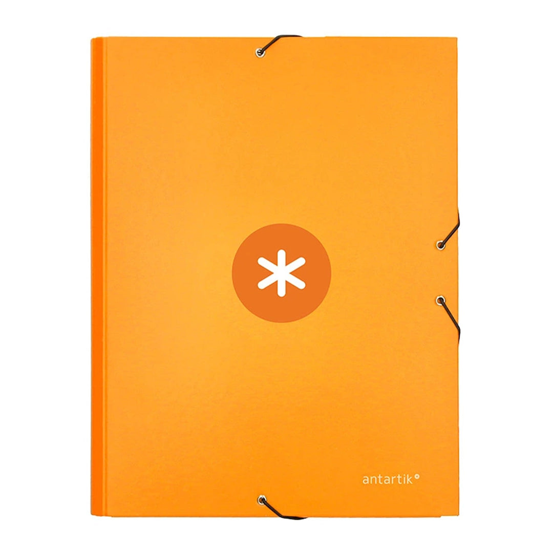 ANTARTIK - Carpeta A4 con 3 Solapas Cartón Forrado Cierre con Gomas. Mostaza