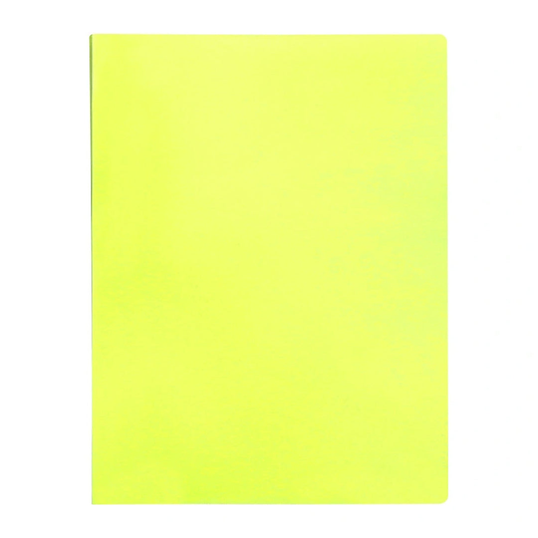 LIDERPAPEL - Carpeta Fundas de Plástico A4 con 40 Fundas Transparentes. Amarillo Fluor