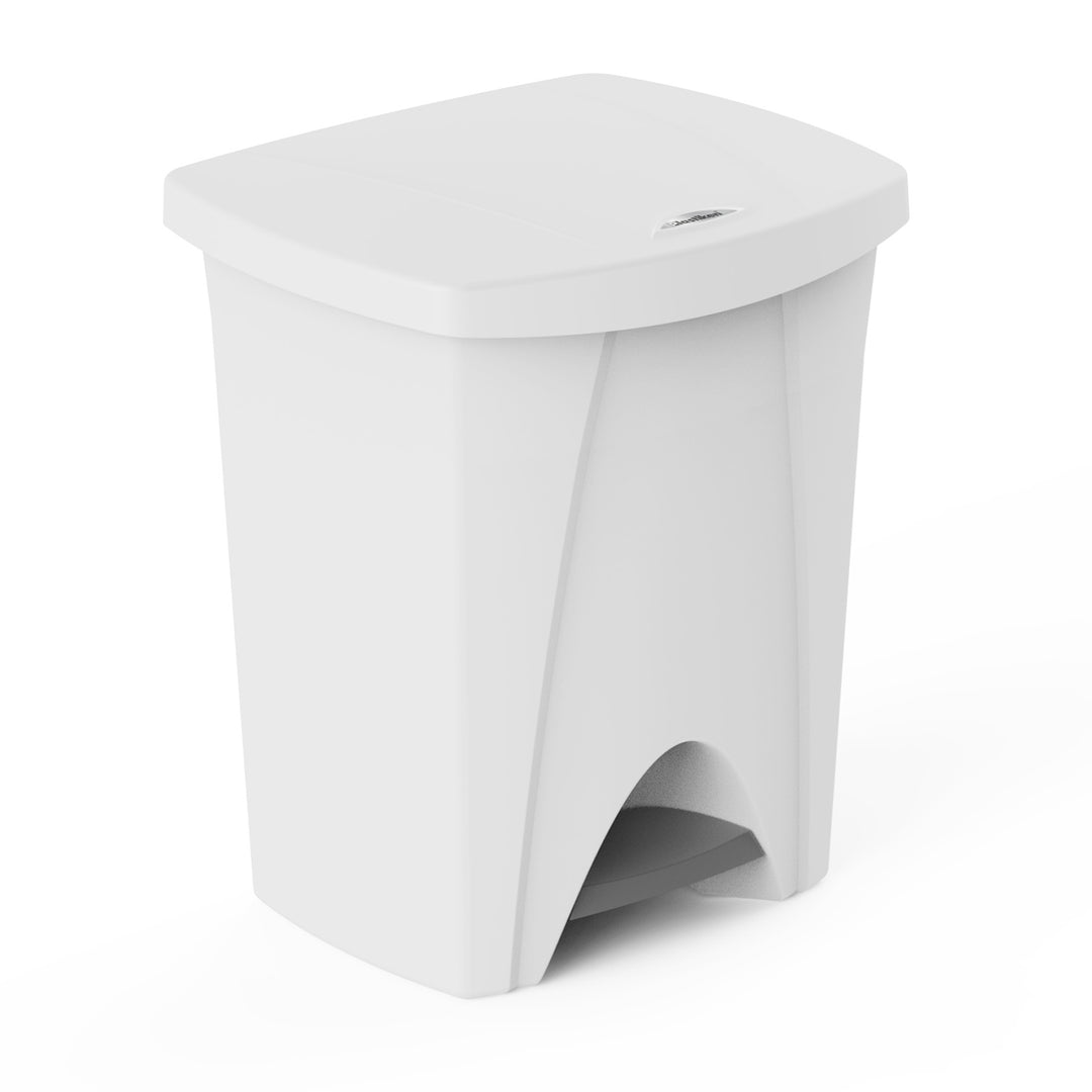 Plastiken Nature - Cubo de Basura con Pedal 25L para Cocina y Baño. Blanco