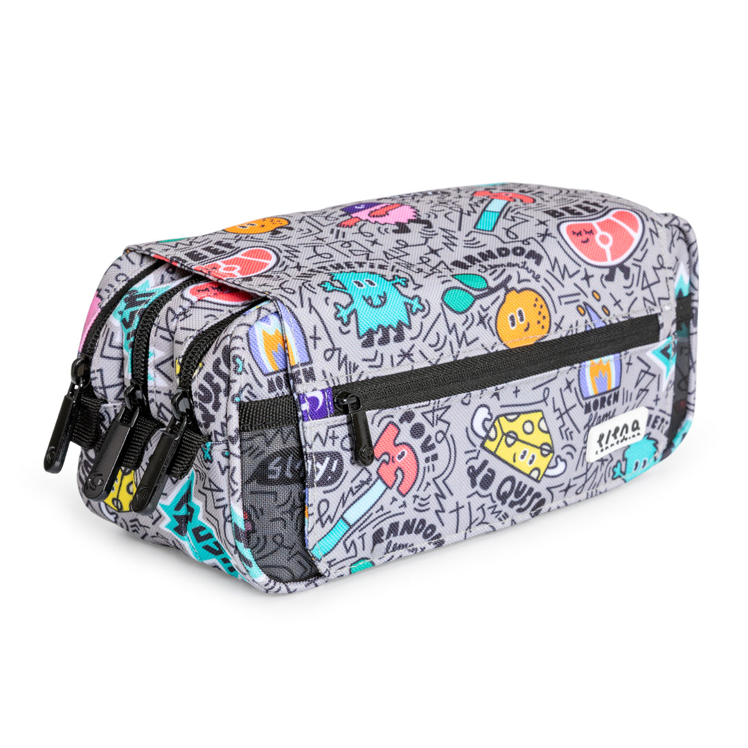 Grafoplás Design - Estuche Portatodo Triple con Solapa para Material Escolar. Random