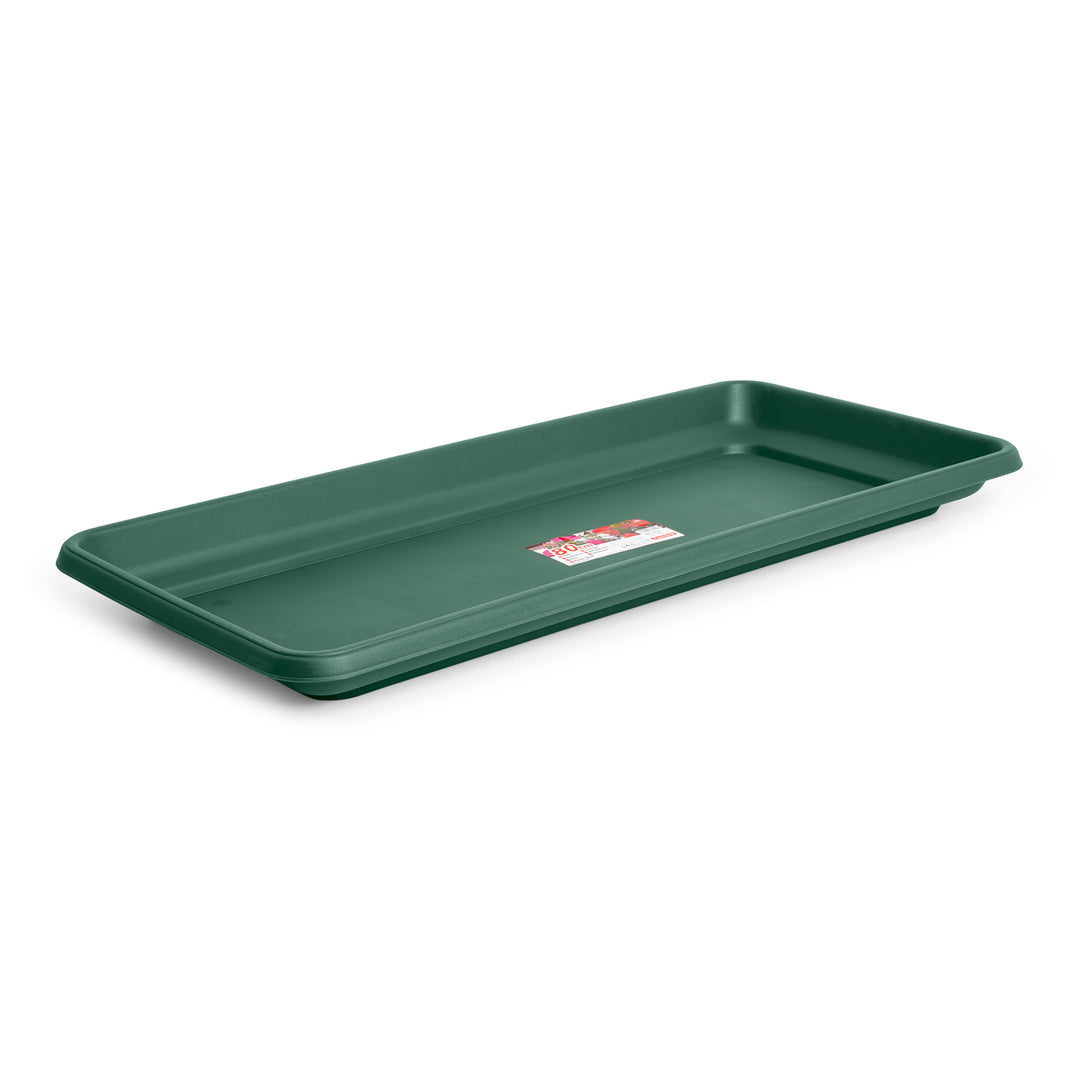 Plastic Forte - Plato para Jardinera Rectangular Reforzada de 80 cm Ancha. Verde