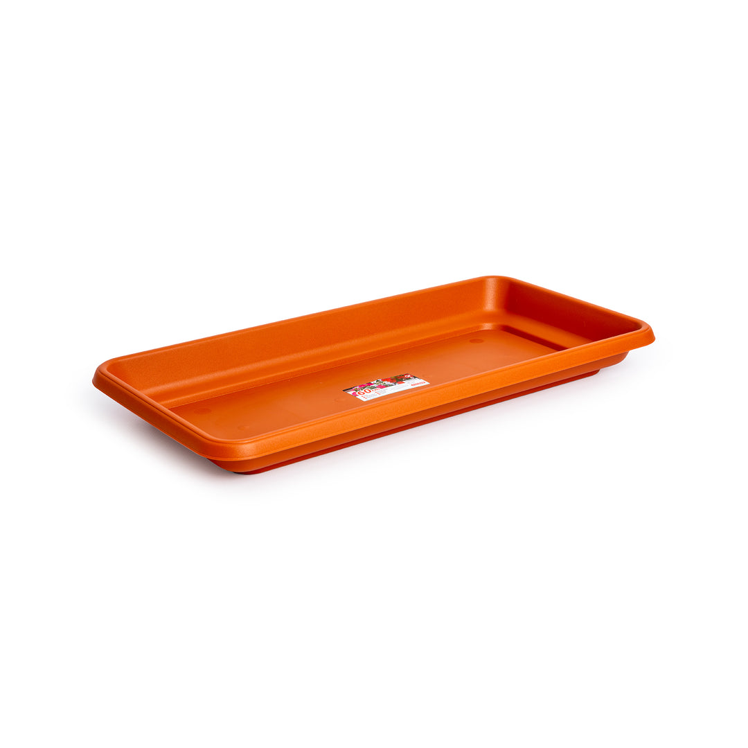 Plastic Forte - Plato para Jardinera Rectangular Reforzada de 60 cm Ancha. Terracota