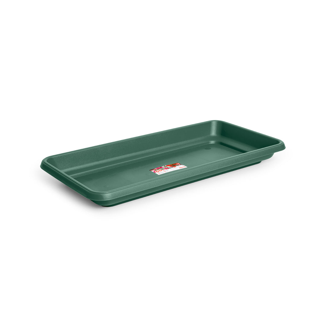 Plastic Forte - Plato para Jardinera Rectangular Reforzada de 60 cm Ancha. Verde