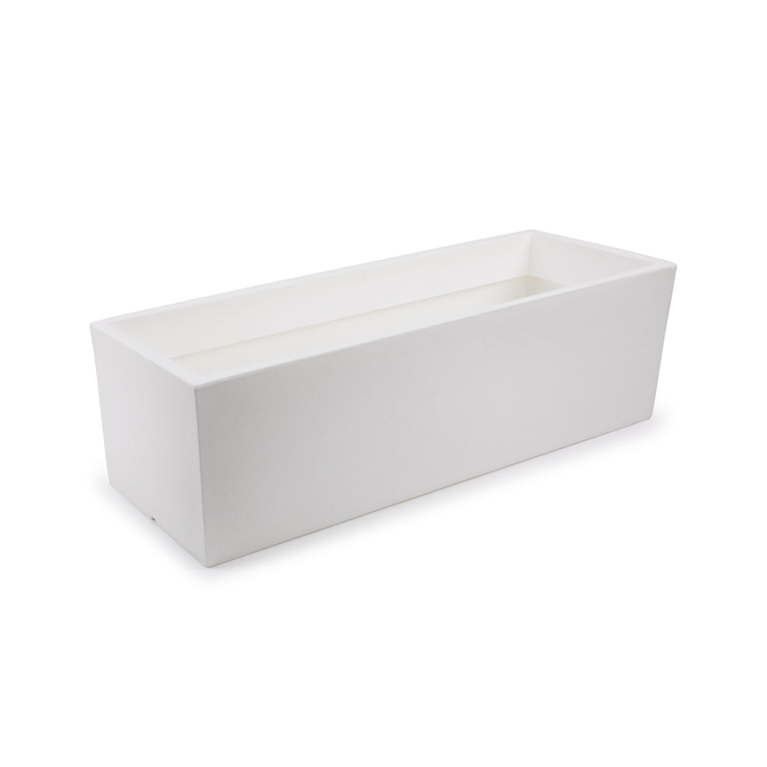 Plastiken THEONE - Jardinera Rectangular 29L en Resina de Polietileno. Blanco